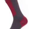 Sealskinz Waterproof Cold Weather Mid Length Sock With Hydrostop (Gray/Red/White)