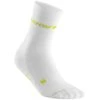 CEP Neon Mid Cut Compression Socks (White/Neon Yellow)