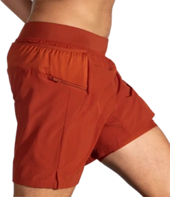 BROOKS Men's Sherpa 7" 2-in-1 Short (644 - Red Clay) -Clothing Store Online 211333 644 MV Sherpa 7in 2in1 Short
