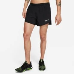 Nike Men's Fast 4" Running Shorts (010 - Black/Reflective Silver) -Clothing Store Online 282454B4 DA30 4562 858E 075B3662E6B8