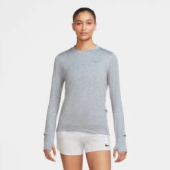 Nike Women's DRI-FIT Element Running Crew (084 - Smoke Grey/Light Smoke Grey/Reflective Silver)