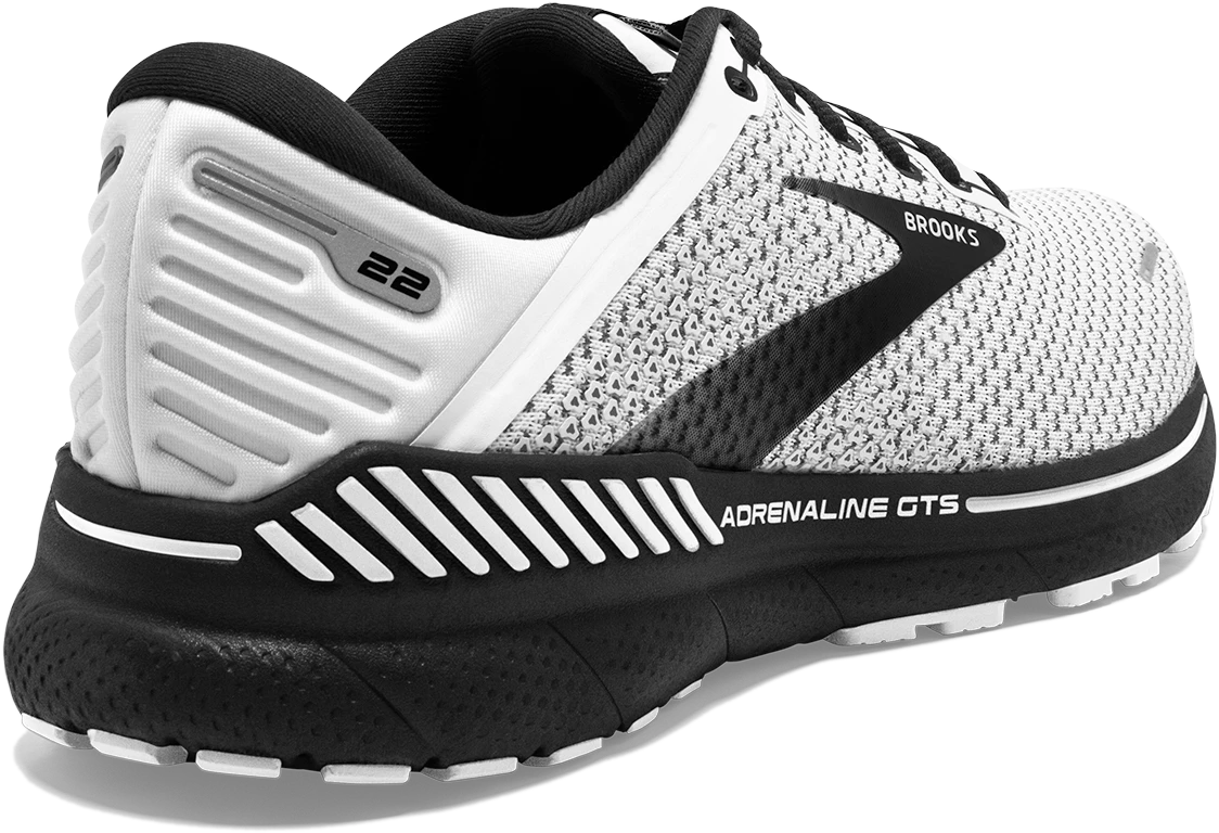 BROOKS Men’s Adrenaline GTS 22 (135 - White/Grey/Black) 4 BROOKS Men’s Adrenaline GTS 22 (135 - White/Grey/Black) - Image 4
