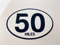 Oval 50 Mile Sticker