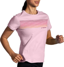 BROOKS Women's Distance Short Sleeve 2.0 (677 - Quartz/Gradient Stripe) -Clothing Store Online B0375BF7 1743 49C8 9495 AF1A7BE1483D