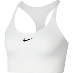 Nike Women’s Swoosh Medium-Support Padded Bra (100 - White/Black)