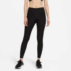 Nike Women's Epic Fast Mid-Rise Pocket Leggings (010 - Black/Reflective Silver)