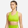 Nike Women's DRI-FIT Swoosh Sports Bra (321 - Atomic Green/White)