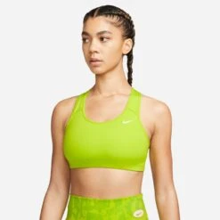 Nike Women's DRI-FIT Swoosh Sports Bra (321 - Atomic Green/White)