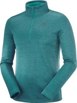Salomon Men's Essential 1/2 Zip Midlayer (Pacific/Heather)