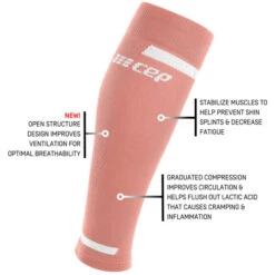 CEP Women's Run Calf 4.0 Compression Sleeve (Rose) -Clothing Store Online The Run Calf Sleeves 4.0 rose infograph 5 540x 3ae27651 d38e 45f9 88bb 9001f77002a3