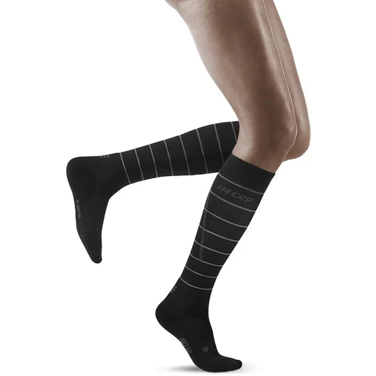 CEP Women's Reflective Compression Tall Socks (Black) 1 CEP Women's Reflective Compression Tall Socks (Black)