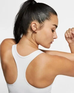Nike Women's DRI-FIT Swoosh Sports Bra (100 - White/Black) -Clothing Store Online dbcb60db af98 45ab a00e e43890ec9d52