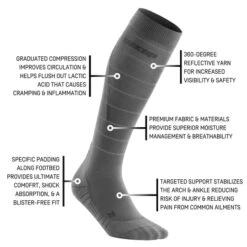 CEP Men's Reflective Compression Tall Socks (Grey) -Clothing Store Online reflective tall sock grey 5 540x 8e898075 6be8 409c 8ea0 16aaad83695c